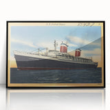 Vintage S.S. United States Travel Poster - Retro Ocean Liner Art