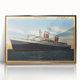 Vintage S.S. United States Travel Poster - Retro Ocean Liner Art