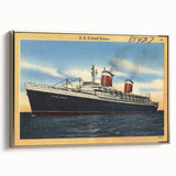 Vintage S.S. United States Travel Poster - Retro Ocean Liner Art