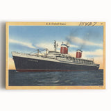 Vintage S.S. United States Travel Poster - Retro Ocean Liner Art