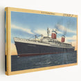 Vintage S.S. United States Travel Poster - Retro Ocean Liner Art