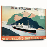 Vintage Travel Poster - New Zealand Shipping Line | Retro Travel Print