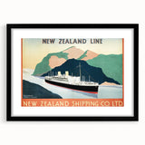 Vintage Travel Poster - New Zealand Shipping Line | Retro Travel Print