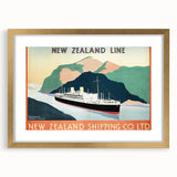 Vintage Travel Poster - New Zealand Shipping Line | Retro Travel Print