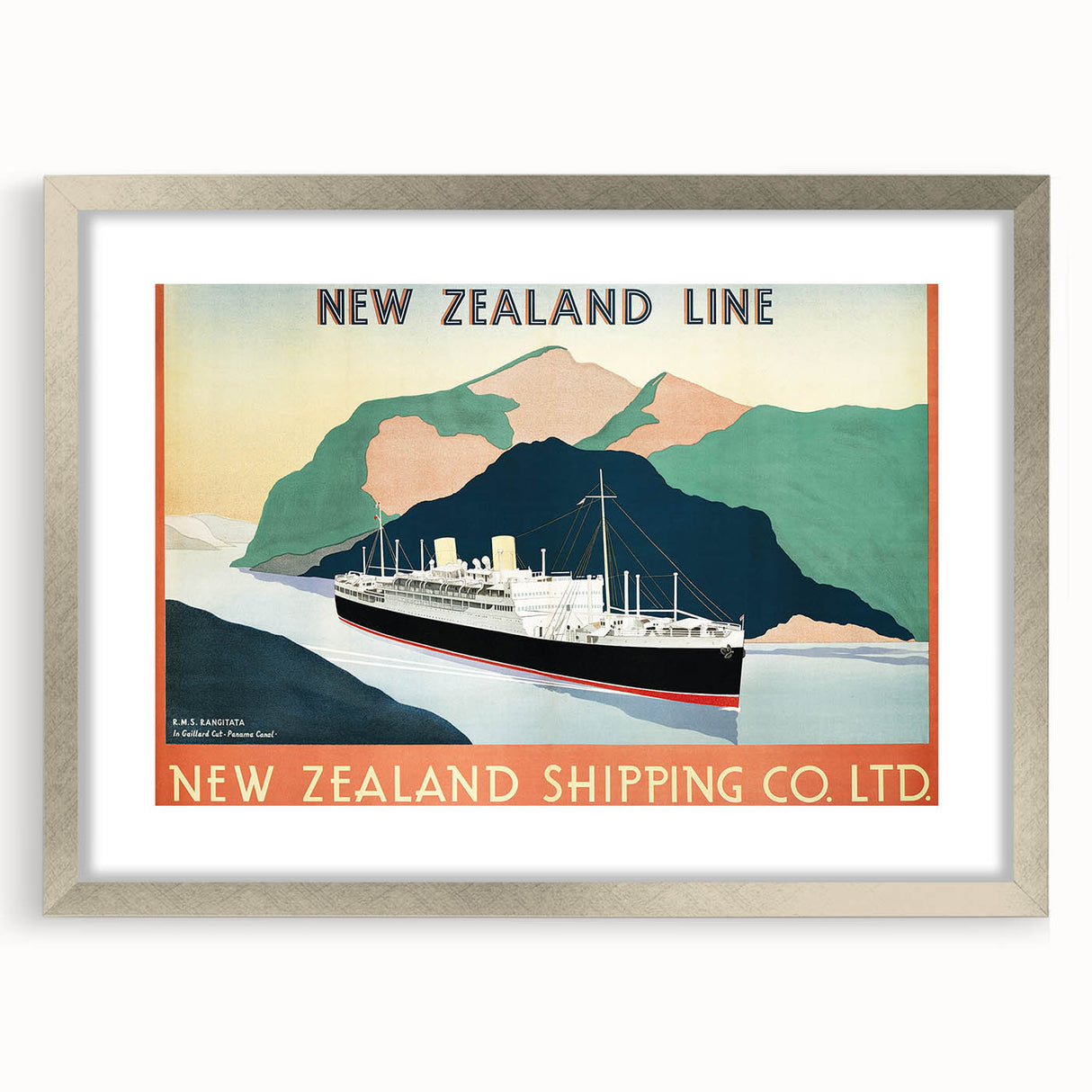 Vintage Travel Poster - New Zealand Shipping Line | Retro Travel Print