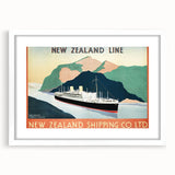 Vintage Travel Poster - New Zealand Shipping Line | Retro Travel Print