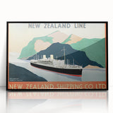 Vintage Travel Poster - New Zealand Shipping Line | Retro Travel Print
