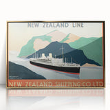 Vintage Travel Poster - New Zealand Shipping Line | Retro Travel Print