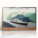 Vintage Travel Poster - New Zealand Shipping Line | Retro Travel Print