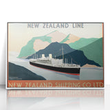 Vintage Travel Poster - New Zealand Shipping Line | Retro Travel Print