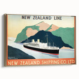 Vintage Travel Poster - New Zealand Shipping Line | Retro Travel Print