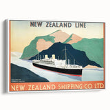 Vintage Travel Poster - New Zealand Shipping Line | Retro Travel Print