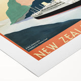 Vintage Travel Poster - New Zealand Shipping Line | Retro Travel Print