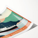 Vintage Travel Poster - New Zealand Shipping Line | Retro Travel Print