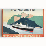 Vintage Travel Poster - New Zealand Shipping Line | Retro Travel Print