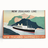 Vintage Travel Poster - New Zealand Shipping Line | Retro Travel Print