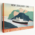 Vintage Travel Poster - New Zealand Shipping Line | Retro Travel Print