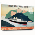 Vintage Travel Poster - New Zealand Shipping Line | Retro Travel Print