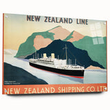 Vintage Travel Poster - New Zealand Shipping Line | Retro Travel Print
