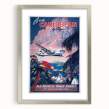 Vintage Travel Poster - Caribbean by Clipper | Retro Island Art