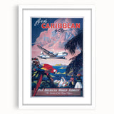 Vintage Travel Poster - Caribbean by Clipper | Retro Island Art