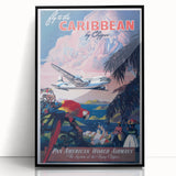 Vintage Travel Poster - Caribbean by Clipper | Retro Island Art