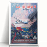 Vintage Travel Poster - Caribbean by Clipper | Retro Island Art