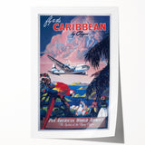 Vintage Travel Poster - Caribbean by Clipper | Retro Island Art