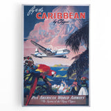 Vintage Travel Poster - Caribbean by Clipper | Retro Island Art