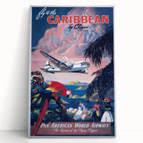 Vintage Travel Poster - Caribbean by Clipper | Retro Island Art