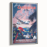 Vintage Travel Poster - Caribbean by Clipper | Retro Island Art