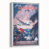 Vintage Travel Poster - Caribbean by Clipper | Retro Island Art