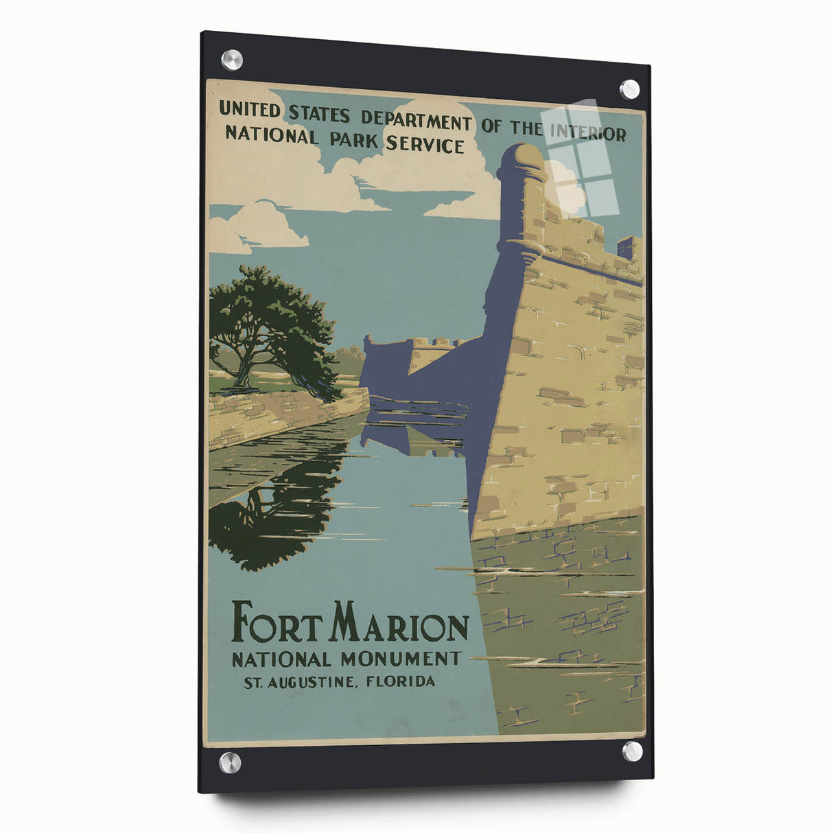 Vintage Travel Poster - Fort Marion, Florida | Retro Monument Art