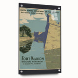 Vintage Travel Poster - Fort Marion, Florida | Retro Monument Art