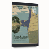 Vintage Travel Poster - Fort Marion, Florida | Retro Monument Art