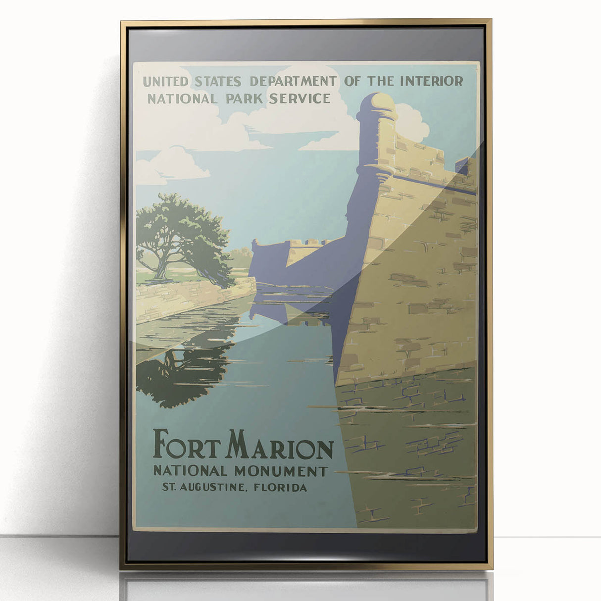 Vintage Travel Poster - Fort Marion, Florida | Retro Monument Art