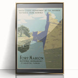 Vintage Travel Poster - Fort Marion, Florida | Retro Monument Art