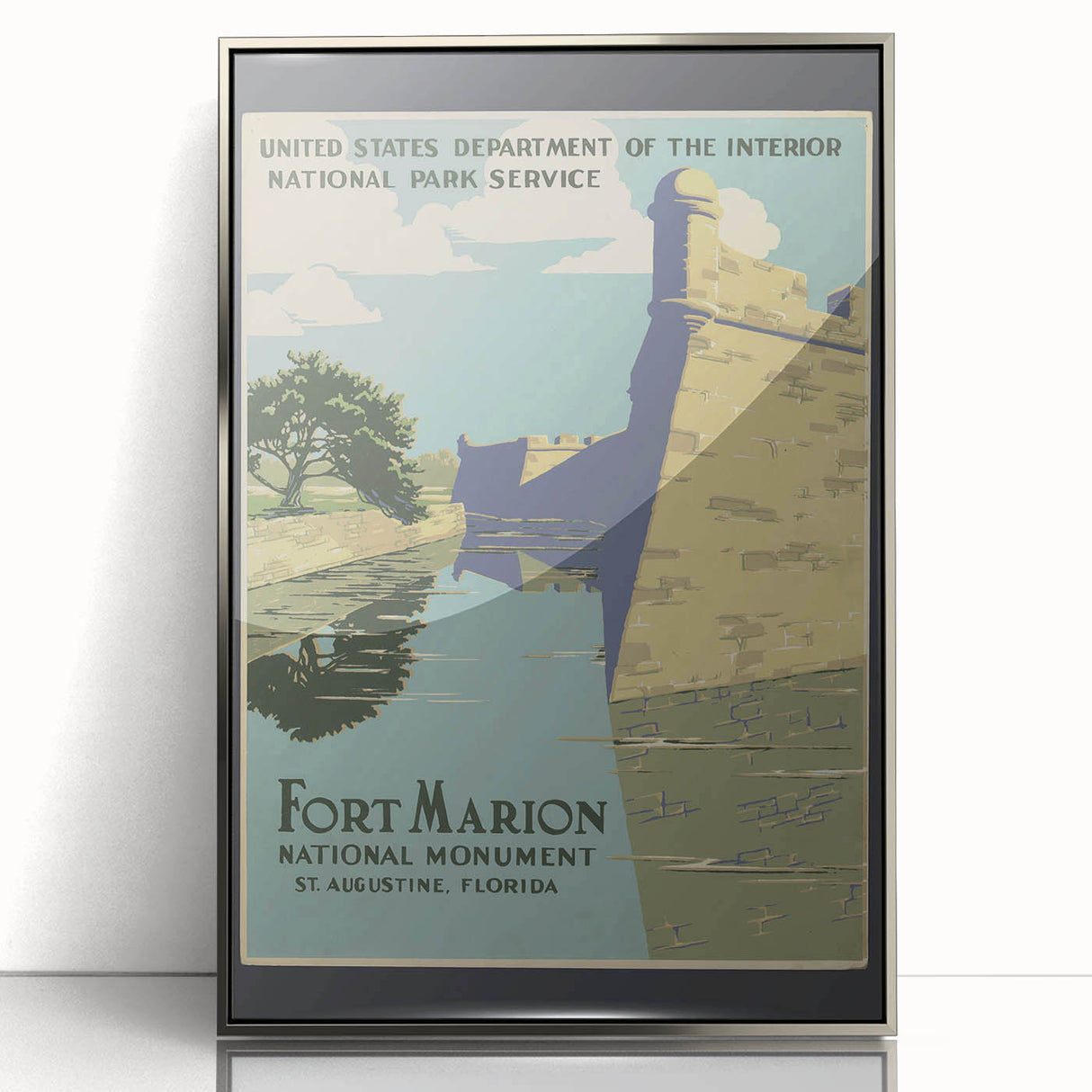 Vintage Travel Poster - Fort Marion, Florida | Retro Monument Art