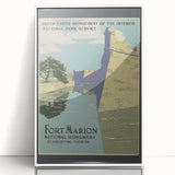 Vintage Travel Poster - Fort Marion, Florida | Retro Monument Art