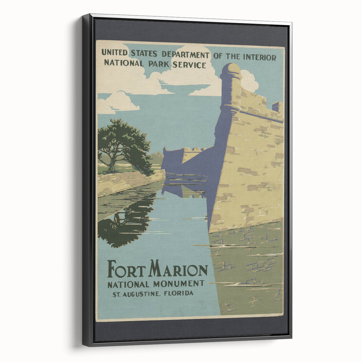 Vintage Travel Poster - Fort Marion, Florida | Retro Monument Art