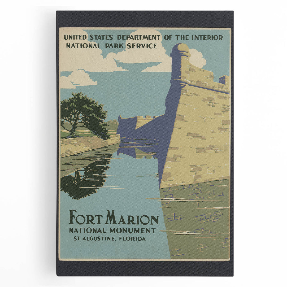Vintage Travel Poster - Fort Marion, Florida | Retro Monument Art