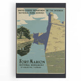 Vintage Travel Poster - Fort Marion, Florida | Retro Monument Art