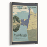 Vintage Travel Poster - Fort Marion, Florida | Retro Monument Art