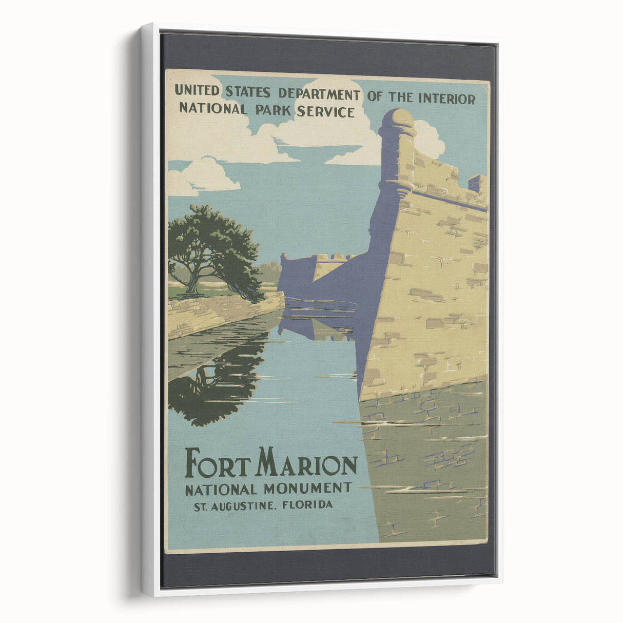 Vintage Travel Poster - Fort Marion, Florida | Retro Monument Art
