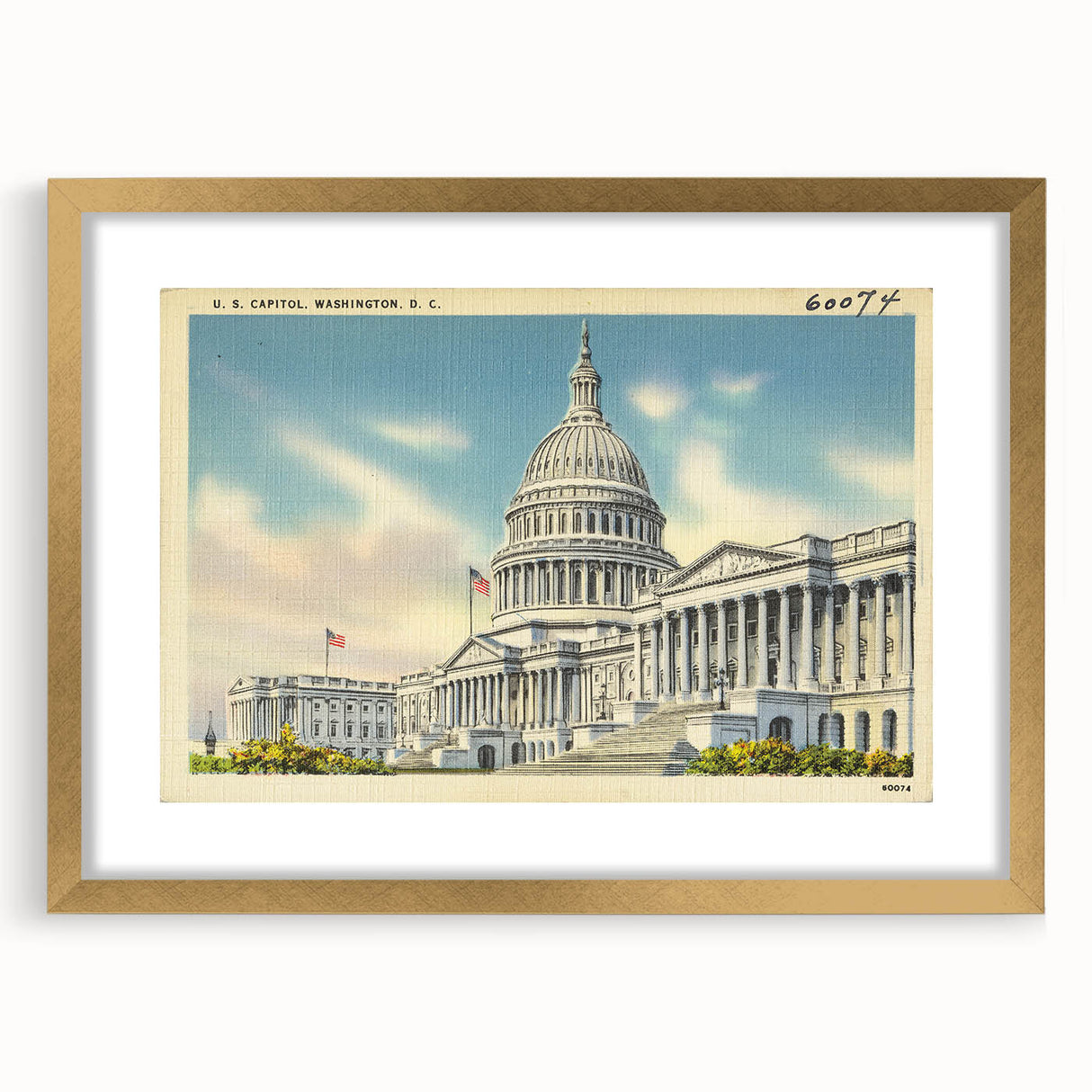 Vintage U.S. Capitol Poster - Classic Washington D.C. Travel Art