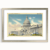 Vintage U.S. Capitol Poster - Classic Washington D.C. Travel Art