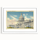 Vintage U.S. Capitol Poster - Classic Washington D.C. Travel Art