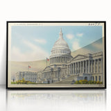 Vintage U.S. Capitol Poster - Classic Washington D.C. Travel Art