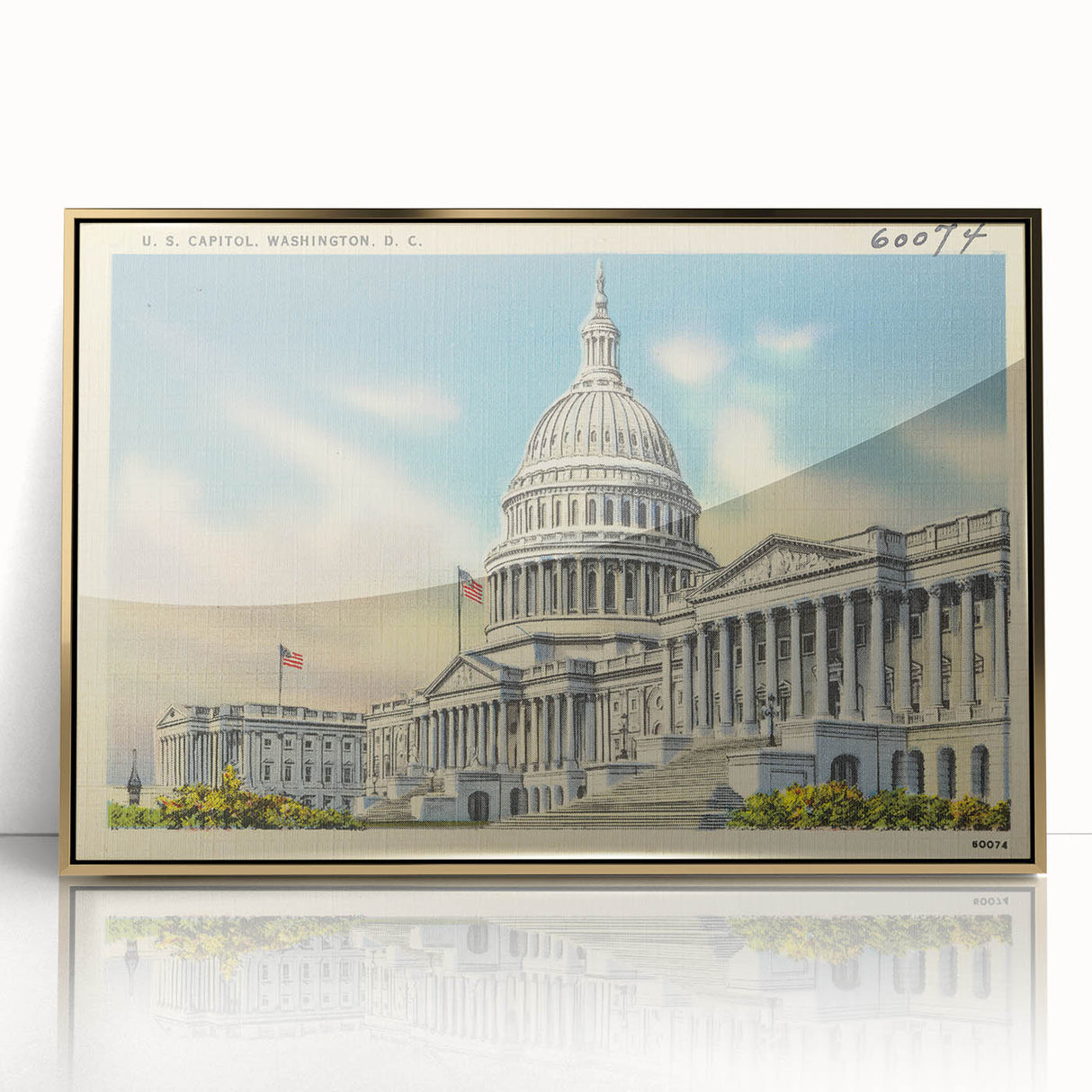 Vintage U.S. Capitol Poster - Classic Washington D.C. Travel Art