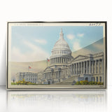 Vintage U.S. Capitol Poster - Classic Washington D.C. Travel Art